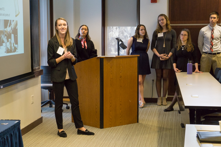 A student leads a discussion at Fast Forward. 